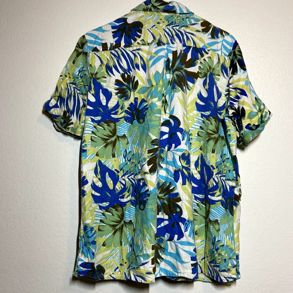 White Stag Hawaiian Button Up Shirt Linen Short Sleeve Tropical Palm Print XL - Picture 4 of 4